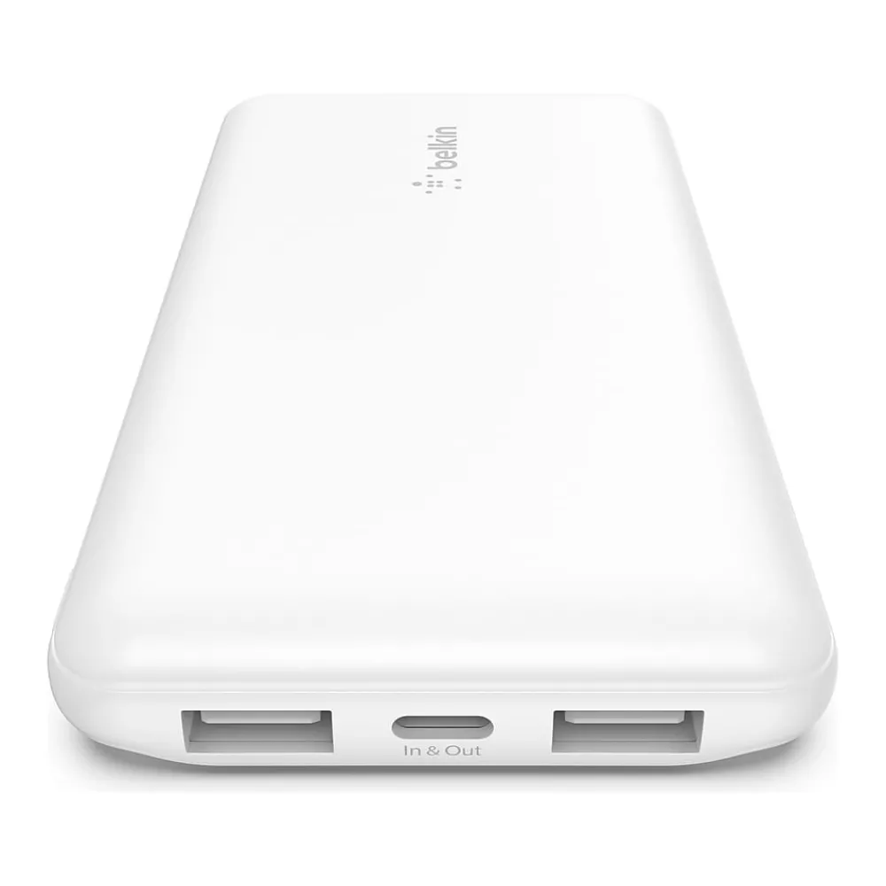 BoostCharge USB-A/USB-C Power Bank, 10000 mAh, White (BPB011btWH)<Belkin Sale
