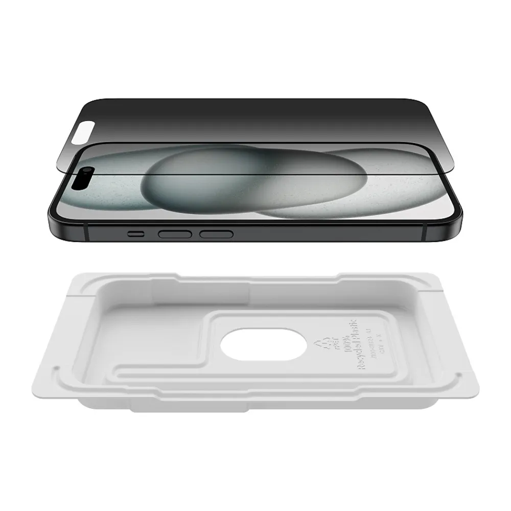 ScreenForce Tempered Glass Protector for iPhone 15 (OVA147zz)<Belkin Clearance