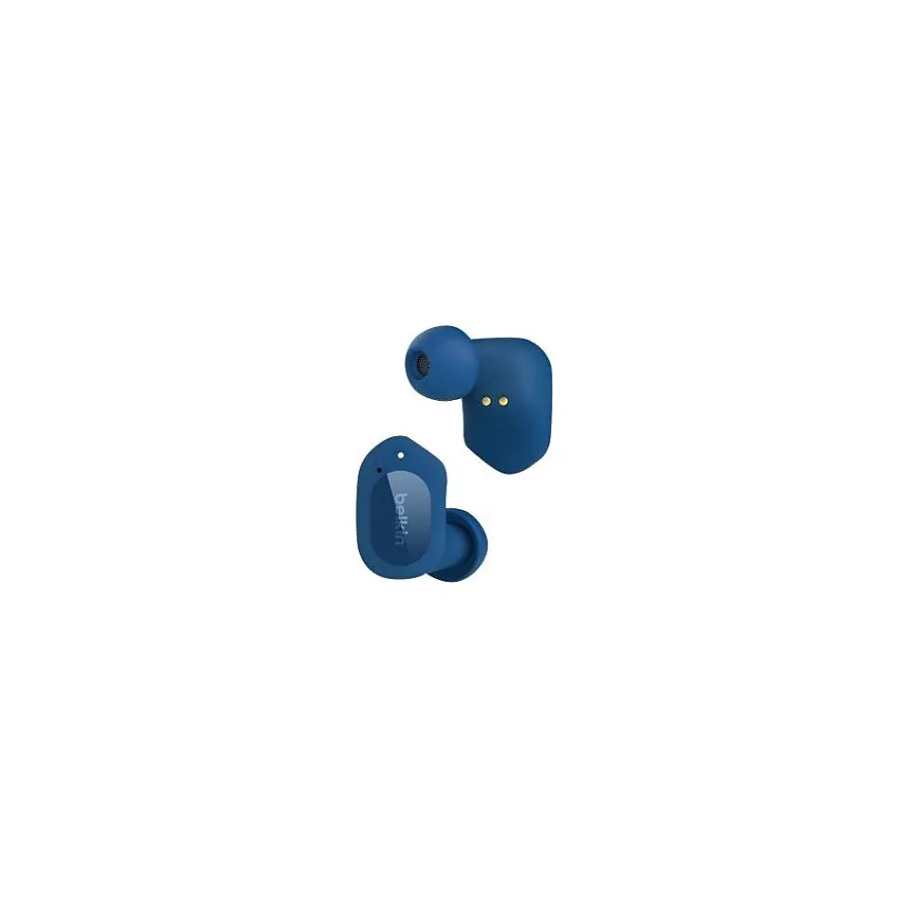 SoundForm Wireless Active Noise Canceling Earbuds Headphones, Bluetooth, Blue (AUC005BTBL)<Belkin Clearance