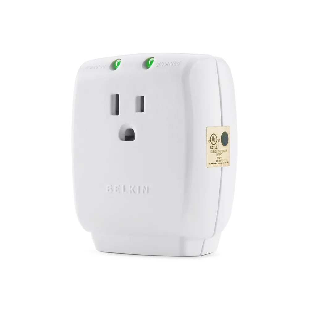 Belkin SurgeMaster 1 Outlet Surge Suppressor, 885 Joules, White (F9H100-CW)