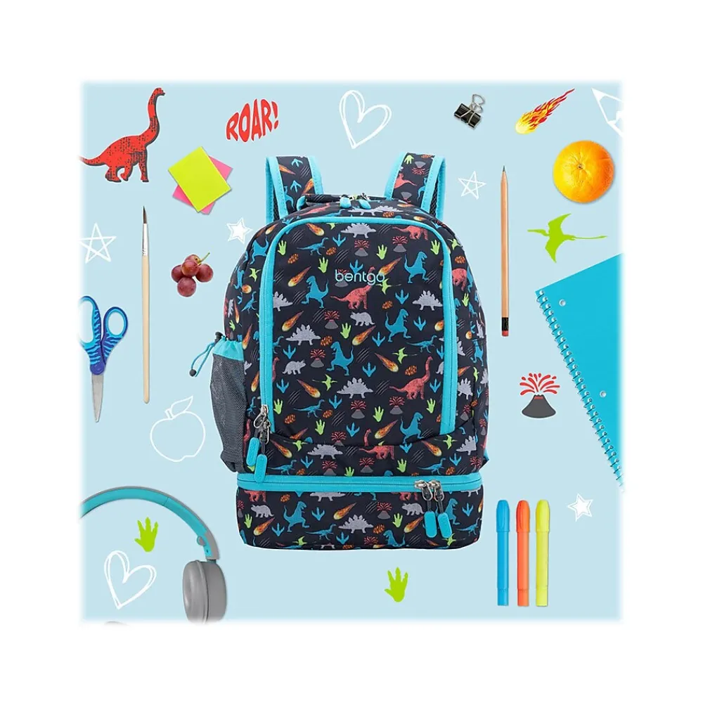 Kids Prints Dinosaur Backpack with Lunch Box, Multicolor (BGBKPAK-DNO)<bentgo Best