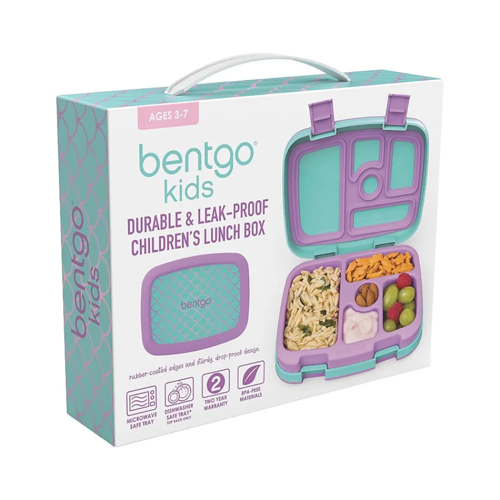 bentgo Kids Prints Mermaid Scales Lunch Box, Teal/Purple (BGKDPT-MMD)