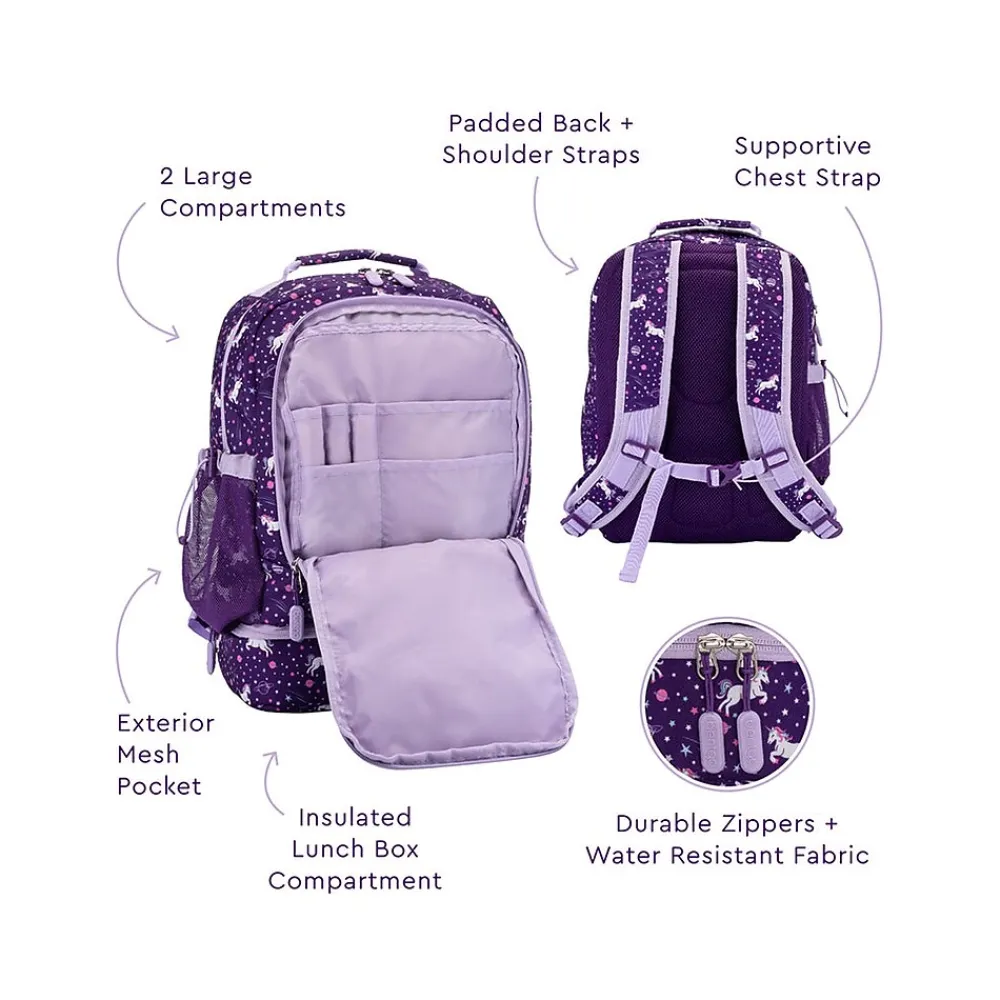 Kids Prints Unicorn Backpack with Lunch Box, Multicolor (BGBKPAK-UNI)<bentgo Discount