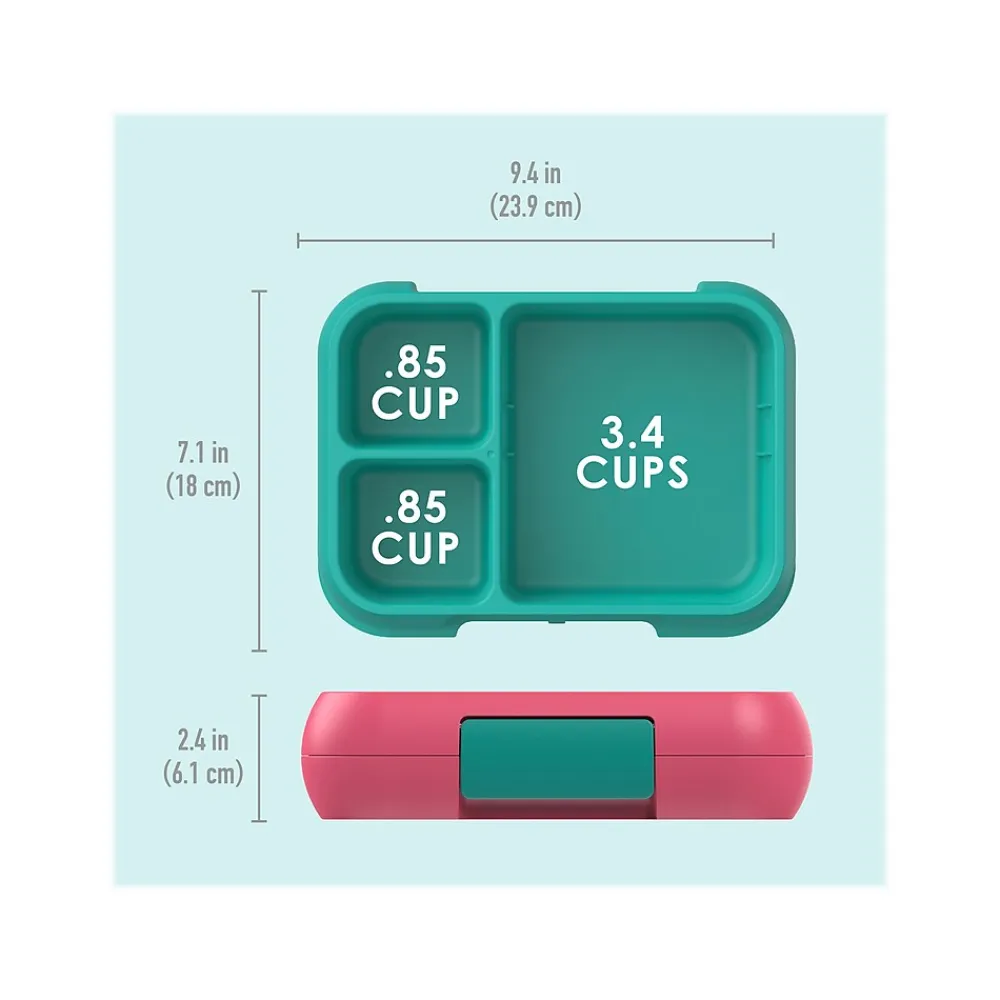 bentgo Pop Lunch Box, Bright Coral/Teal (BGOPOP-BC)