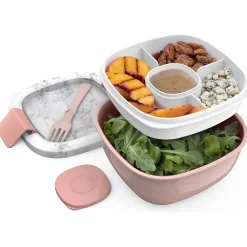 Lunch Totes & Water Bottles|bentgo Salad Container, Blush Marble, 54 oz. (BGOSAL-M)