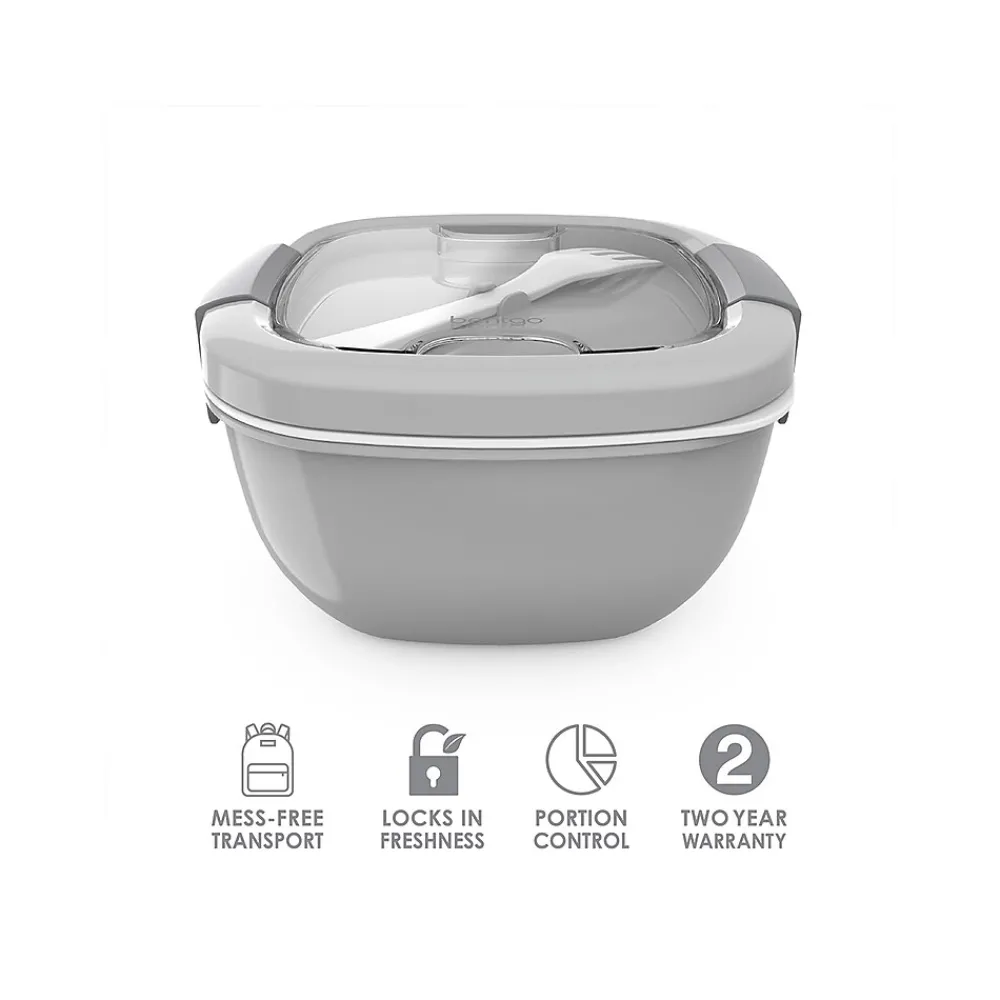 Lunch Totes & Water Bottles|bentgo Salad Container, Gray, 54 oz. (BGOSAL-Y)