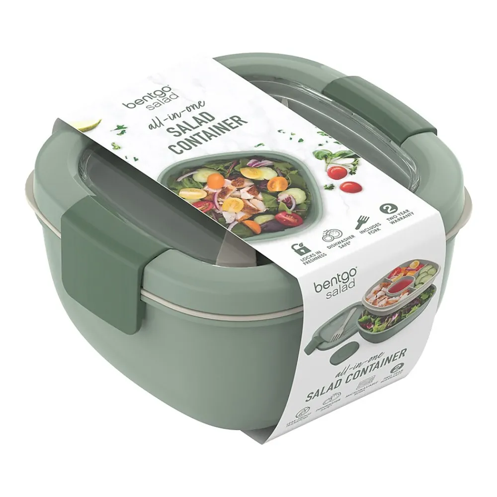 Lunch Totes & Water Bottles|bentgo Salad Container, Khaki Green, 54 oz. (BGOSAL-KG)