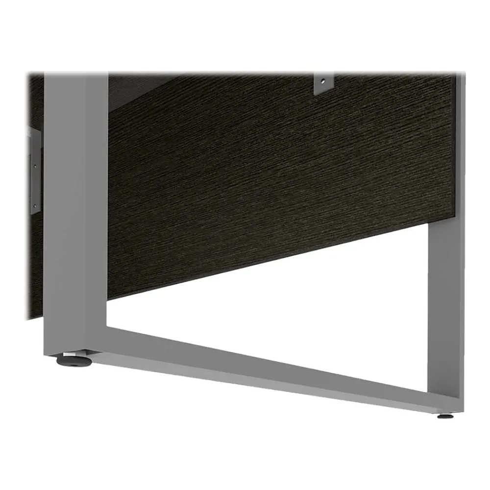 Office Desks*bestar Aquarius 66" Pedestal Desk, Deep Grey/White (114400-000032)