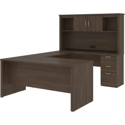 Office Desks*bestar Logan 66" U-Shaped Desk with Hutch, Brown (46410-52)