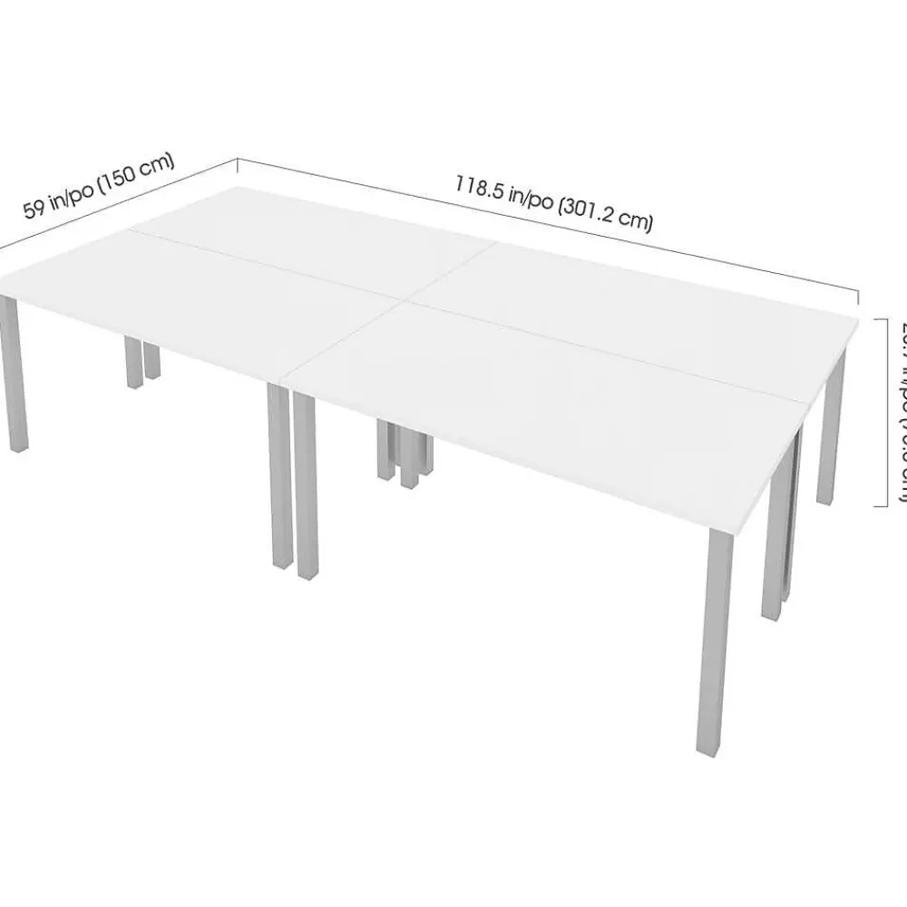 Office Desks*bestar Universel 60" Table Desk, White (65901-000017)