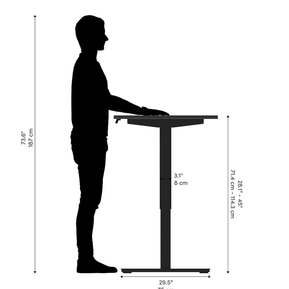 Standing Desks*bestar Universel 60"W Electric Height Adjustable Desk, Deep Grey (65867-32)