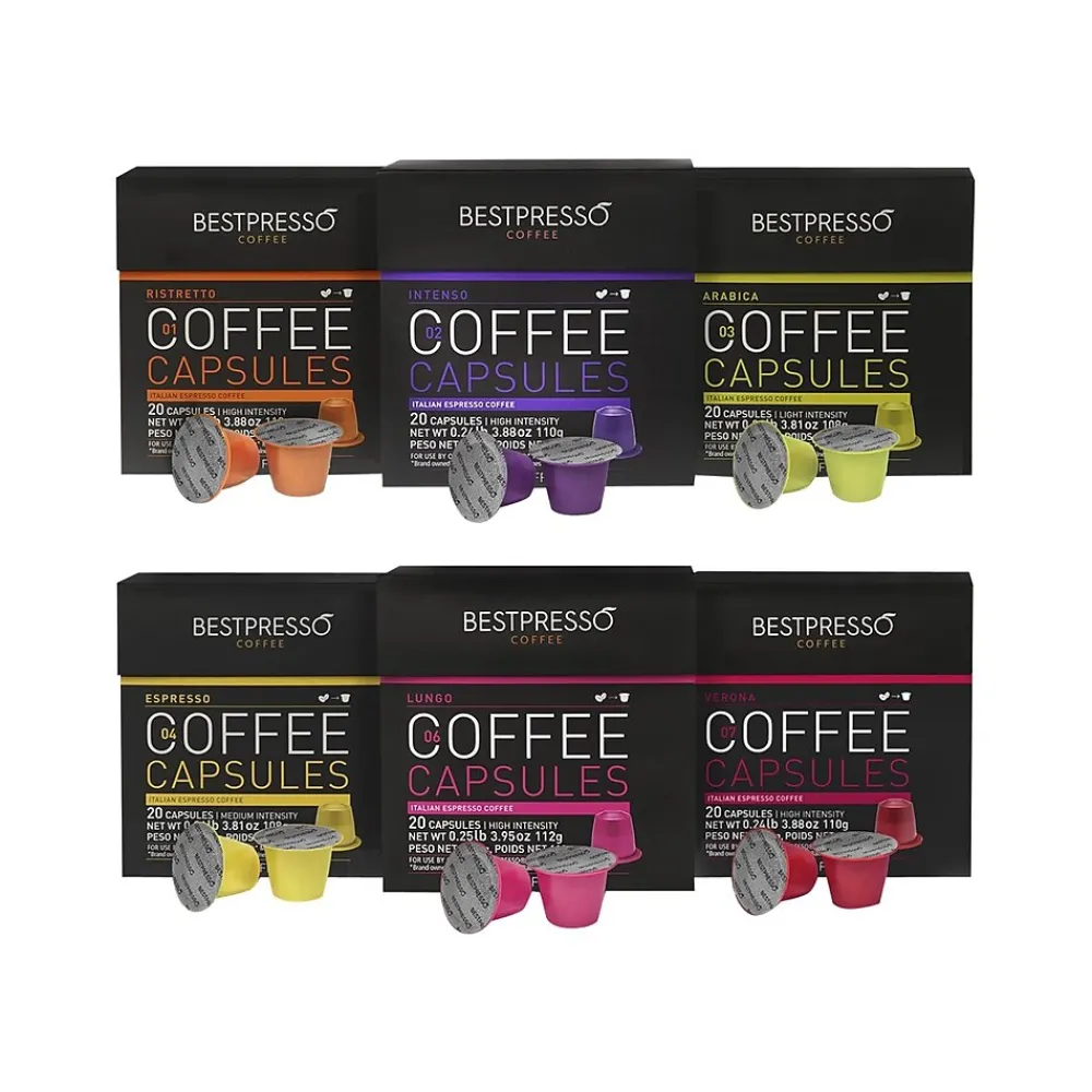 Bestpresso Variety Pack Coffee Capsules, 120/Carton (BST06104)