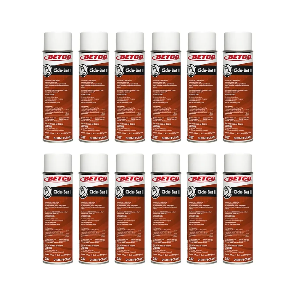 Cide-Bet II Disinfectant Foam Aerosol Can, Floral, 19 oz., 12/Carton (08723-00)<Betco Online