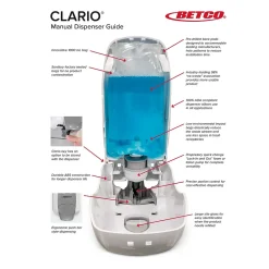 Clario Universal 91819-00 Wall Mounted Hand Soap/Hand Sanitizer Dispenser, White (9181900)<Betco Hot
