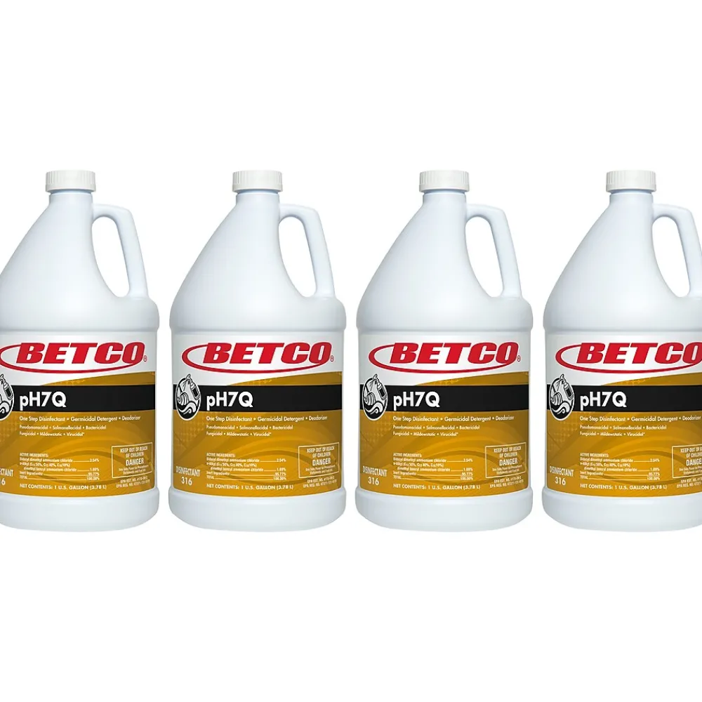 pH7Q Disinfectant Liquid Bottle, Pleasant Lemon Scent, 128 oz., 4/Carton (3160400)<Betco Best