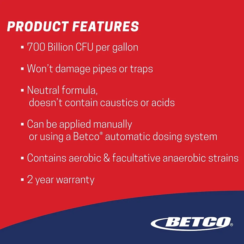 Probiotic Solutions Drain and Trap Treatment, Ocean Scent, 1 gal Bottle, 4/Carton (BET26000400)<Betco Outlet