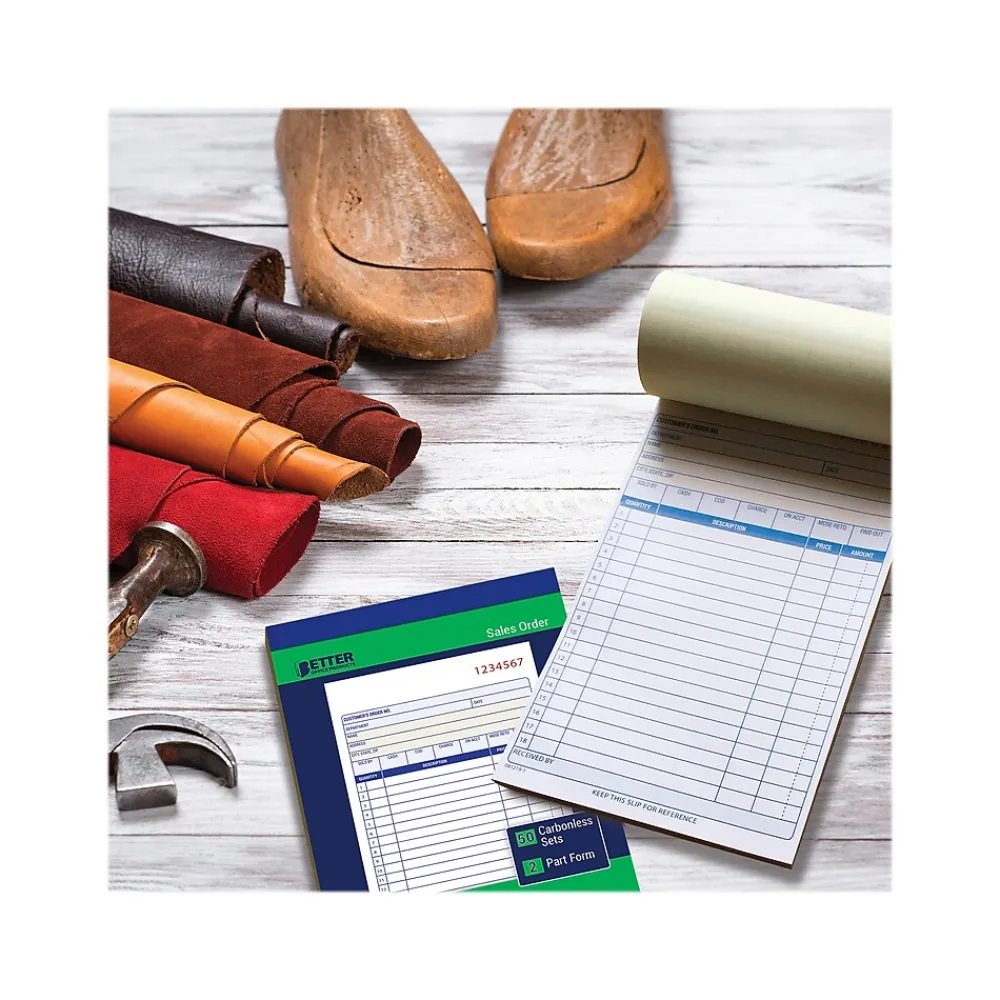 Business Forms*Better Office 2-Part Carbonless Sales Order Book, 4.13" x 7.19", 50 Sets/Book, 3 Books/Pack (66003-3PK)