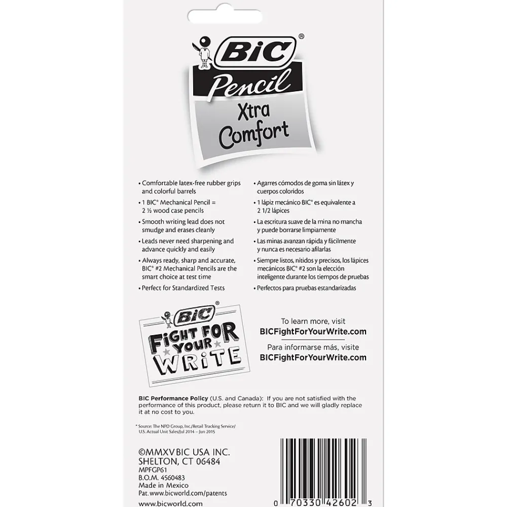 Pencils|BIC Matic Grip Mechanical Pencil, 0.5mm, #2 Hard Lead, 6/Pack (42602)