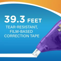 Correction & White-Out|BIC Wite-Out EZ Correct Correction Tape, White, Pack of 6 (WOTAPP11-6)