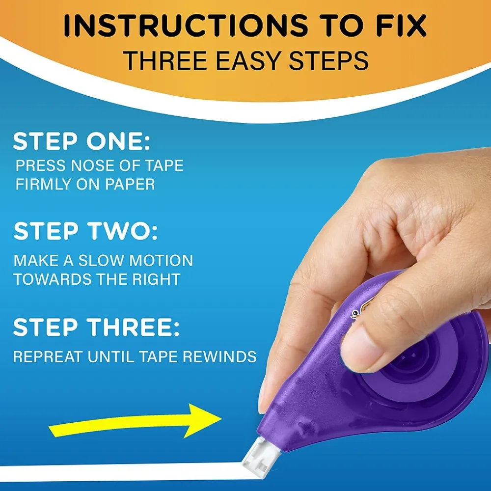 Correction & White-Out|BIC Wite-Out EZ Correct Correction Tape, White, 36/Carton (50592)