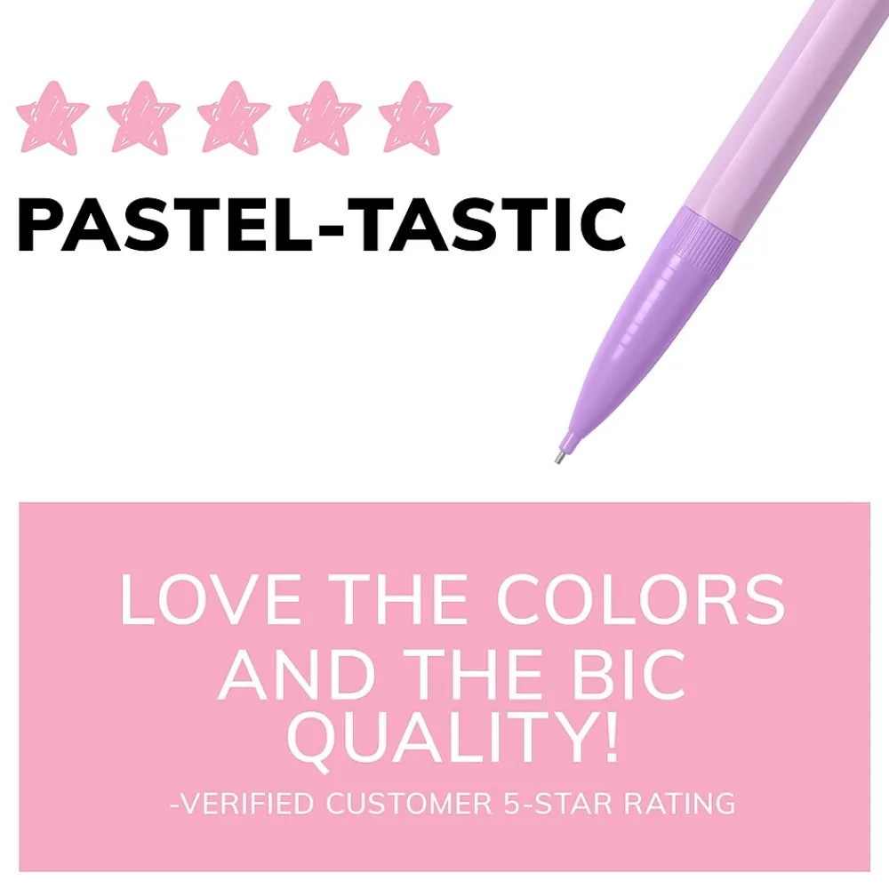 Pencils|BIC Xtra Smooth Pastel Edition Mechanical Pencil, 0.7mm, #2 Medium Lead (MPNP24-BLK)