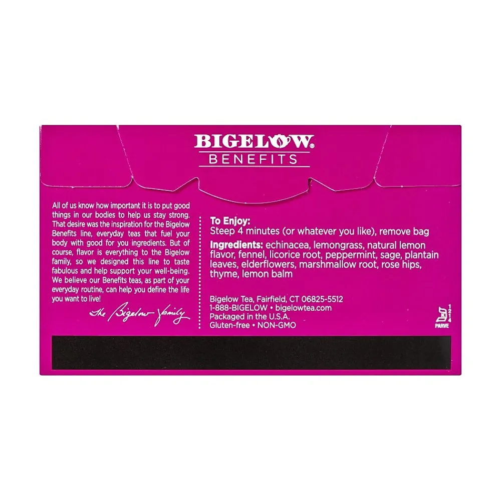 Bigelow Benefits Decaf Lemon Echinacea Tea Bags, 18/Box (01025)