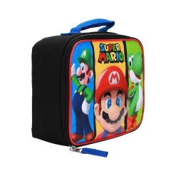 Bioworld Kids' Mario, Luigi, and Yoshi Insulated Lunch Bag, Multicolor (LXB68ADSMBSB00)