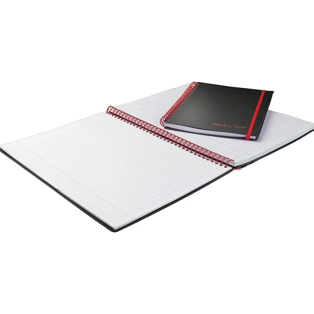 Subject Notebooks|Black N' Red Professional 1-Subject Professional Notebook, 8.25" x 11.75", Wide Ruled, 70 Sheets, Black (JDK-E67008)