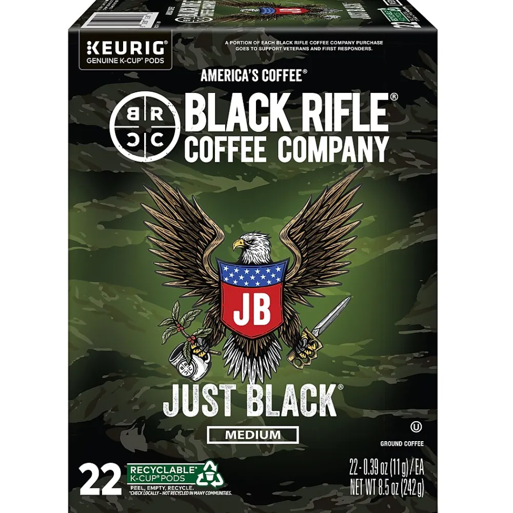 Black Rifle Coffee Company Just Black Coffee Keurig® K-Cup® Pods, Medium Roast, 22/Box (5000384042)
