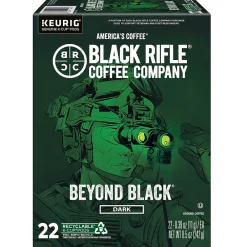 Black Rifle Coffee Company Beyond Black Coffee Keurig® K-Cup® Pods, Dark Roast, 22/Box (5000384043)