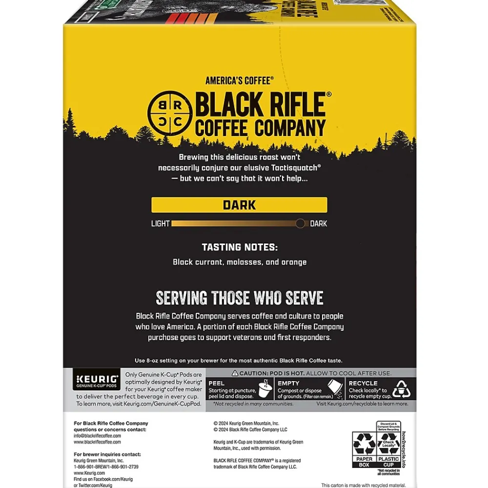 Black Rifle Coffee Company Tactisquatch Coffee Keurig® K-Cup® Pods, Dark Roast, 88/Carton (5000384046CT)