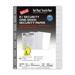Security & Carbon*Blanks USA Kan't Kopy 8.5" x 11" Security Paper, 60 lbs., Gray, 500 Sheets/Ream (KK15A1VGYNB)
