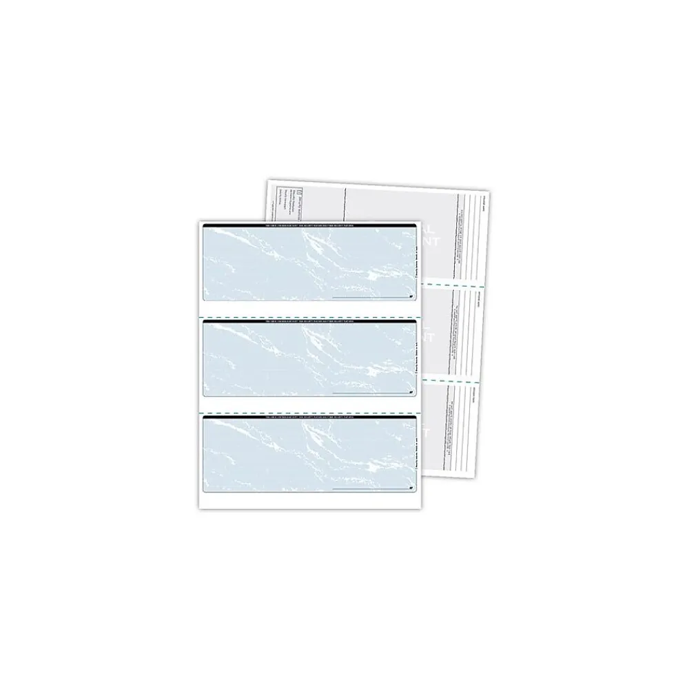 Security & Carbon*Blanks USA Kan't Kopy 8.5" x 11" Security Check On Top, 60 lbs., Blue, 250 Sheets/Pack (SC425BL)