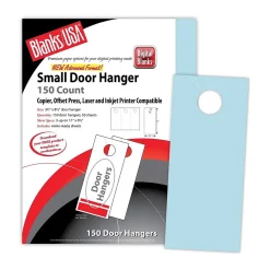 Business Cards*Blanke Blanks/USA® 3.67" x 8 1/2" 67 lbs. Digital Bristol Cover Door Hanger, Blue, 50/Pack