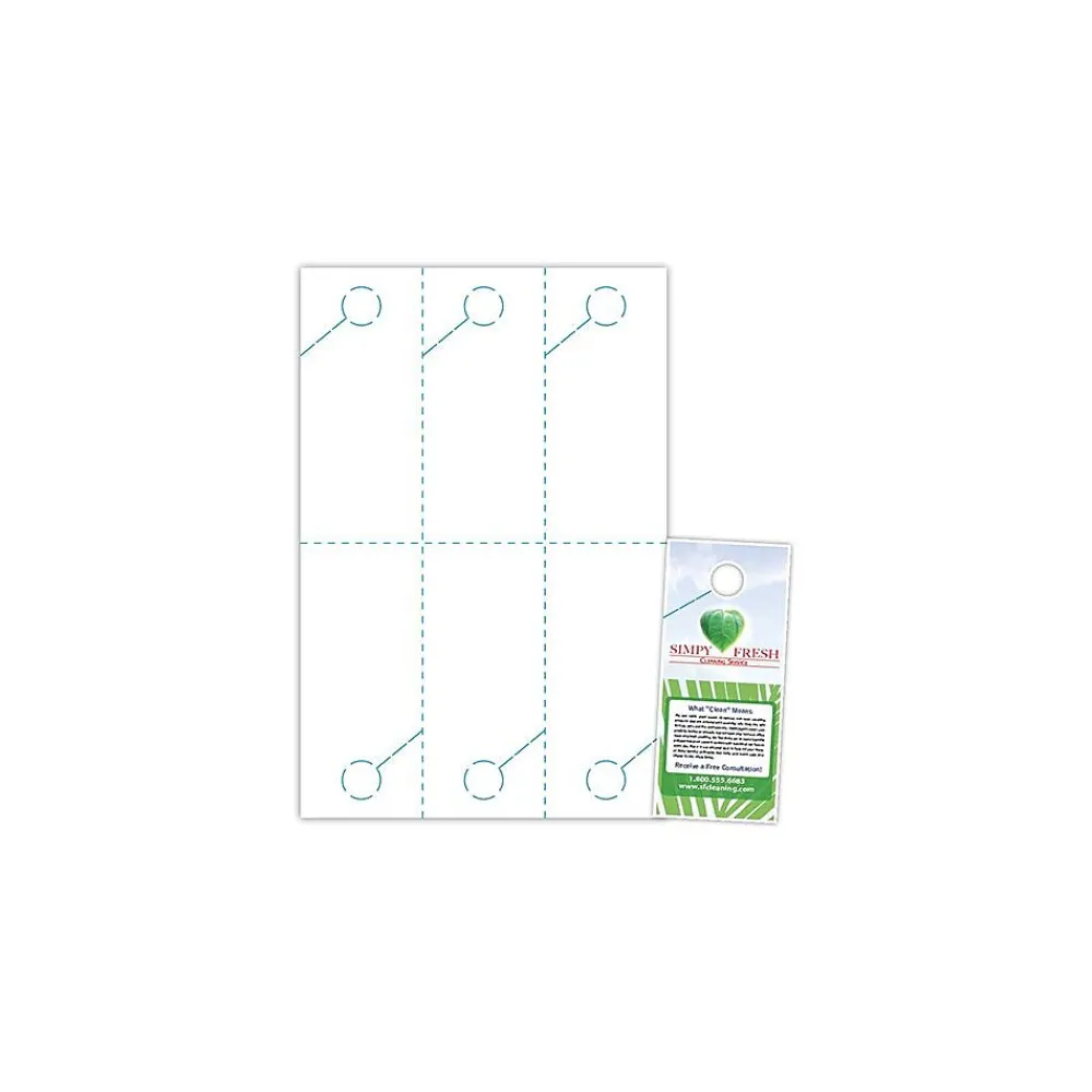 Business Cards*Blanks USA Blanks/USA® 4" x 9" 215 GSM Digital Gloss Cover Door Hangers, White, 600/Pack