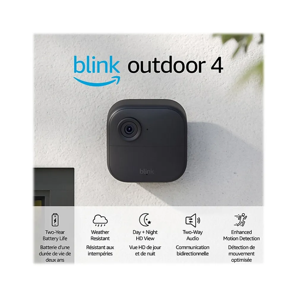 Blink Outdoor 4 Wireless 2-Camera Smart Security Camera System, Black (B0B1N6B8QT)