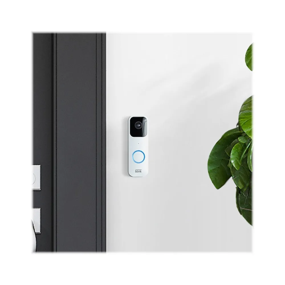 Blink Wi-Fi Wired/Wireless Smart Video Doorbell with Sync Module 2, White (B08SGR2G65)