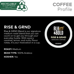 BLK & Bold Rise & GRND Coffee Keurig® K-Cup® Pods, Medium Roast, 20/Box (OKB90055)