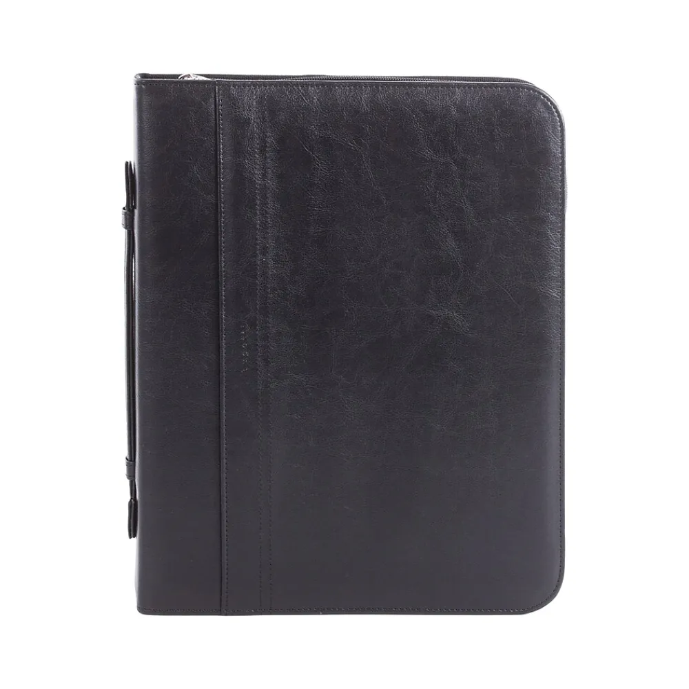 Faux Leather Padfolio with Zipper Closure, Black (RGB1102BS-BLACK)<Bond Street Sale