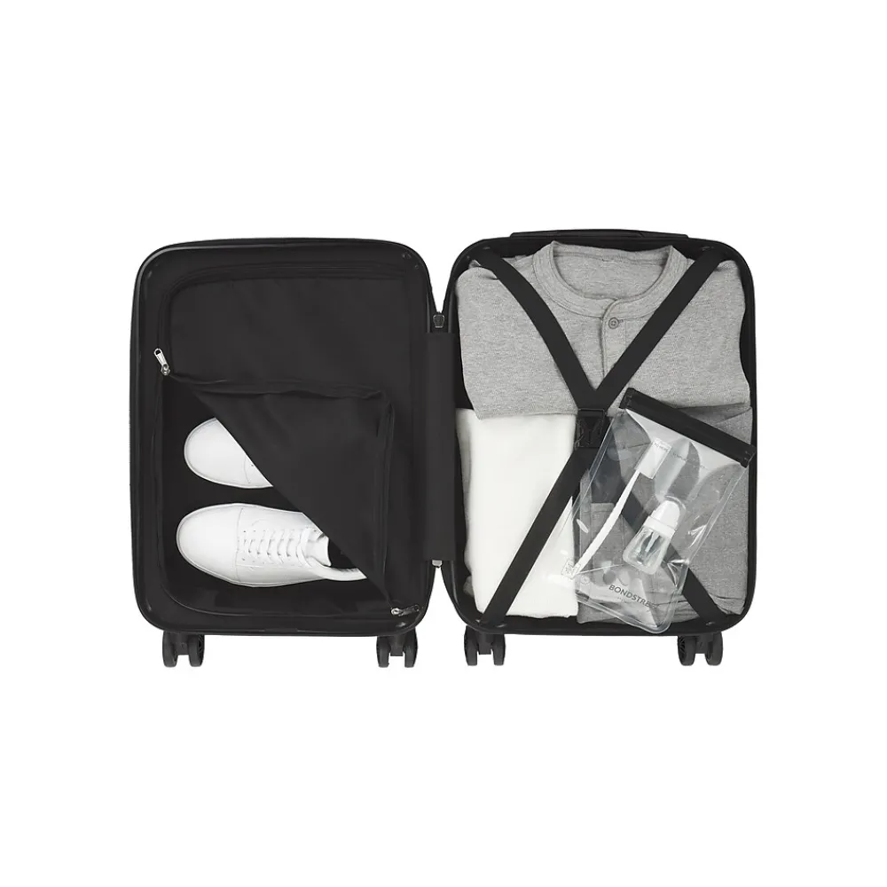 Panoramic 21.5" Hardside Carry-On Suitcase, Double Spinner Wheels, Black (HLG7220BS-BLACK)<Bond Street Best