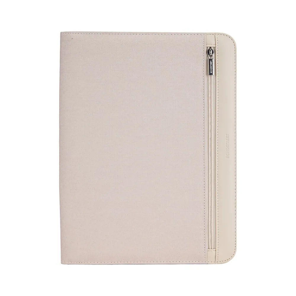 Polyester/Vegan Leather Writing Case with Zipper Closure, Taupe (WRC1503BS-TAUPE)<Bond Street New