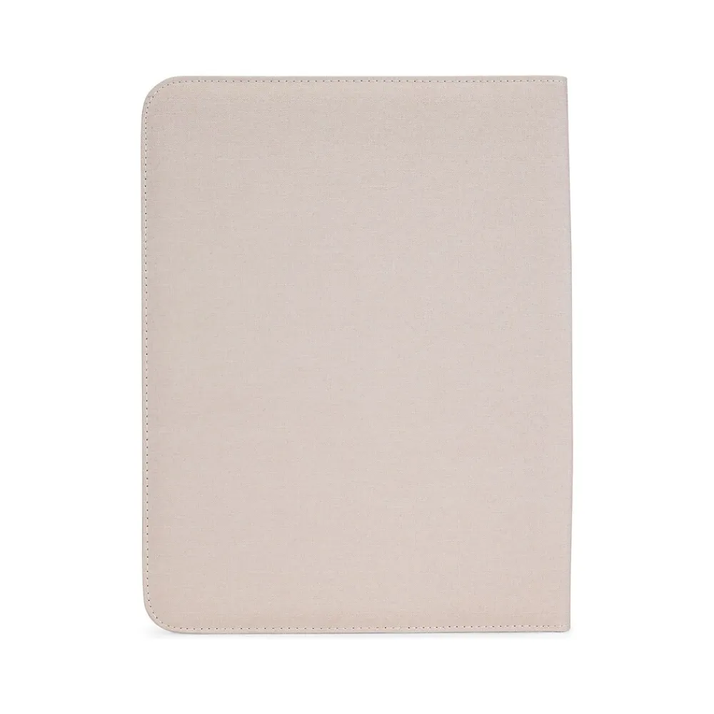 Polyester/Vegan Leather Writing Case with Zipper Closure, Taupe (WRC1503BS-TAUPE)<Bond Street New