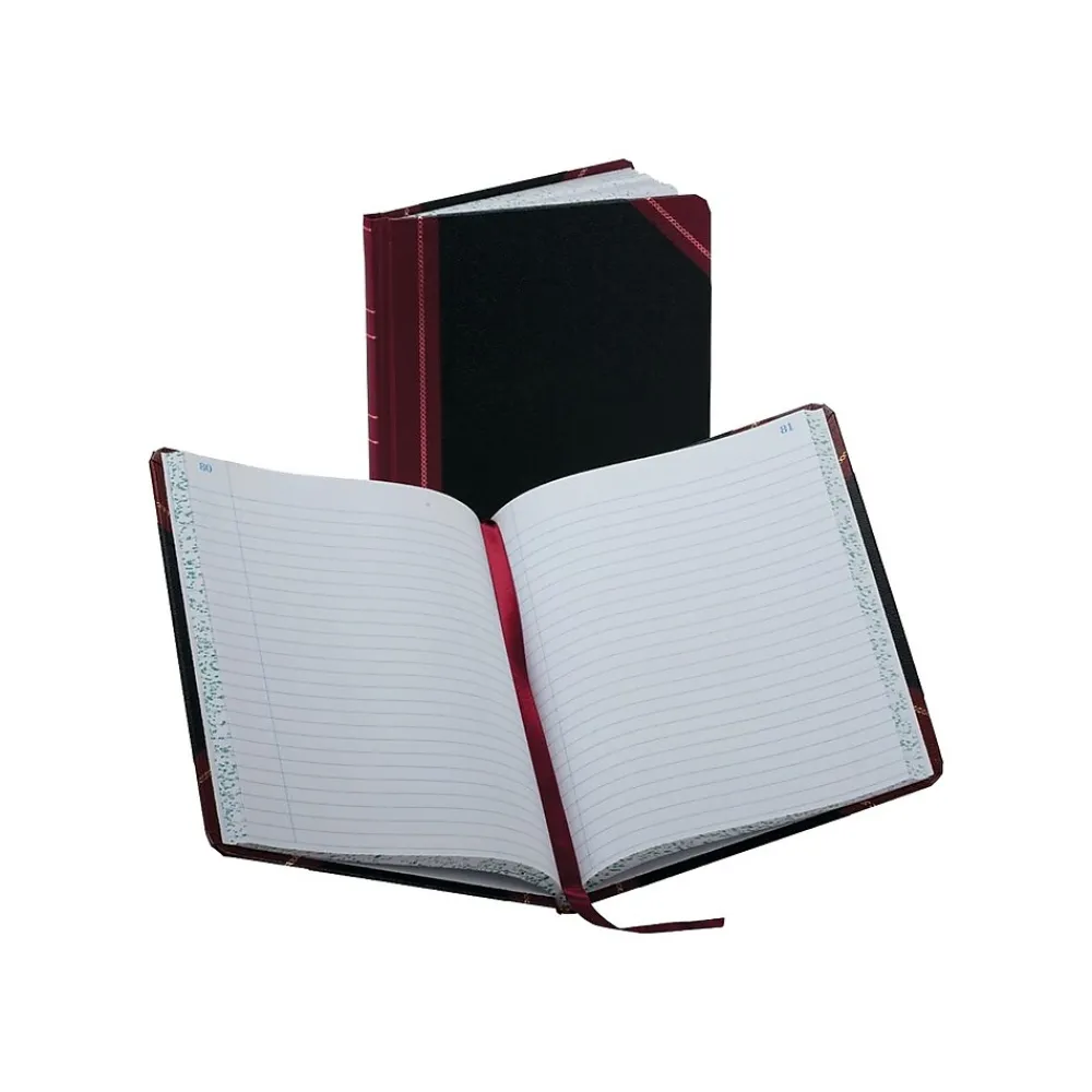 Accounting & Record Journals*Esselte Boorum & Pease 38 Series Record Book, 7.63" x 9.63", Black/Red, 75 Sheets/Book (38-150-R)