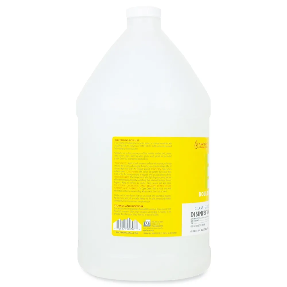 Disinfectant Cleaner, Lemon Scent, 128 oz Bottle, 4/Carton (BCL003137CT)<Boulder Clean Sale