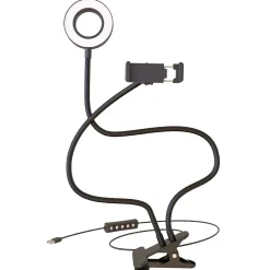 24" Flexible White and RGB Ring Light with Smartphone Holder (WA-RGBDSKRL)<Bower Discount
