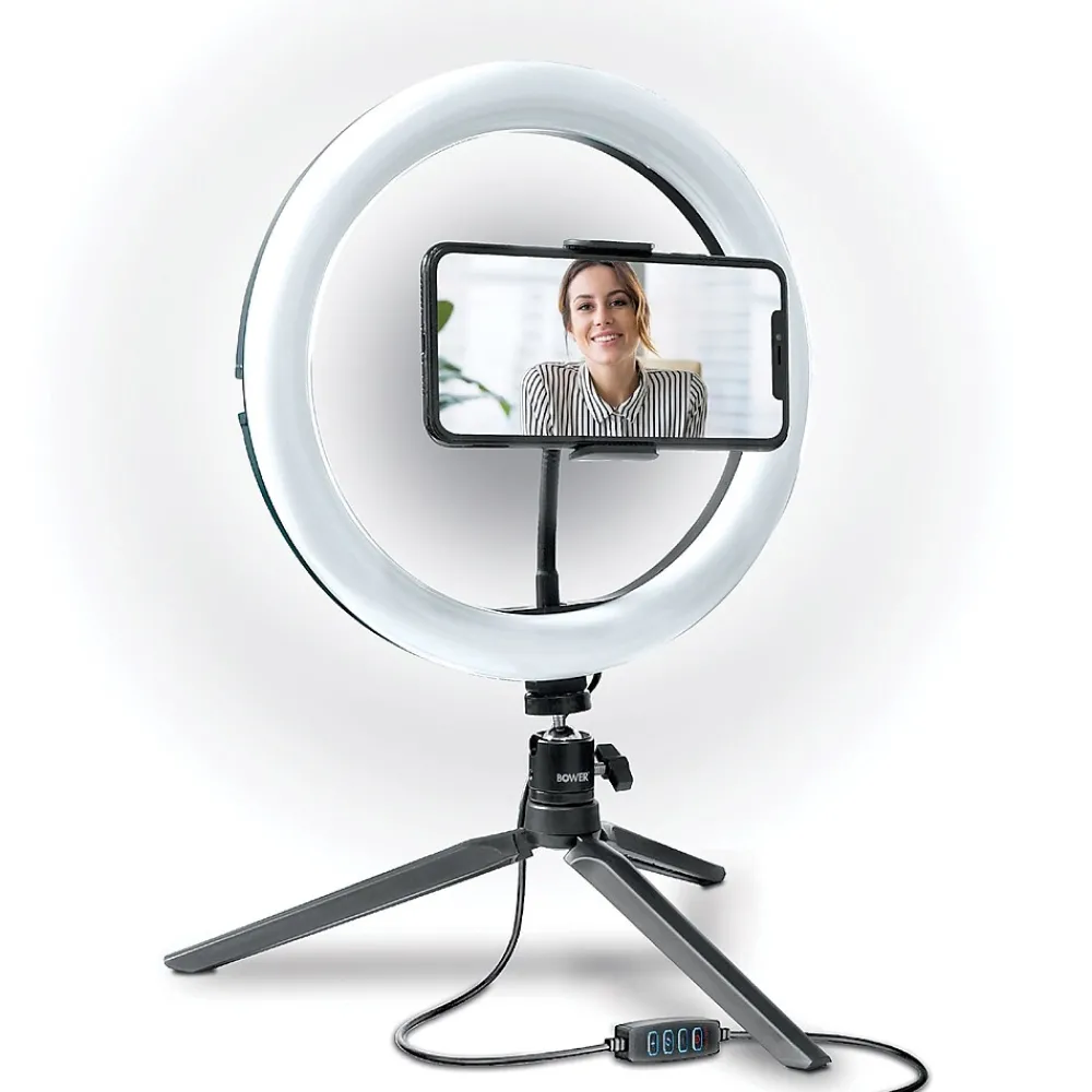 10" RGB Selfie Desktop Ring Light Studio Kit (WA-RGB10TT)<Bower Outlet