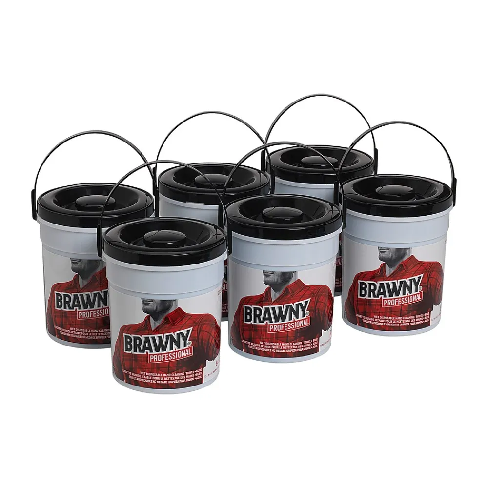 Industrial Cloth Cleaning Wipers, Blue, 84 Wipers/Box (21501)<Brawny Discount