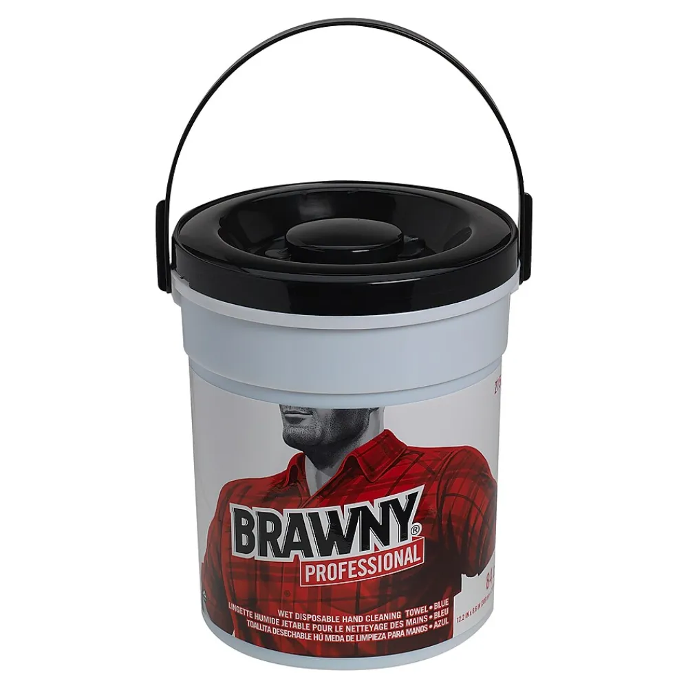 Industrial Cloth Cleaning Wipers, Blue, 84 Wipers/Box (21501)<Brawny Discount