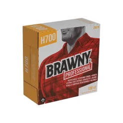 Professional Heavy Duty Durable Fibers Cleaning Wipers, 9.1", White, 100 Wipers/Box, 5/Carton (25070)<Brawny Sale
