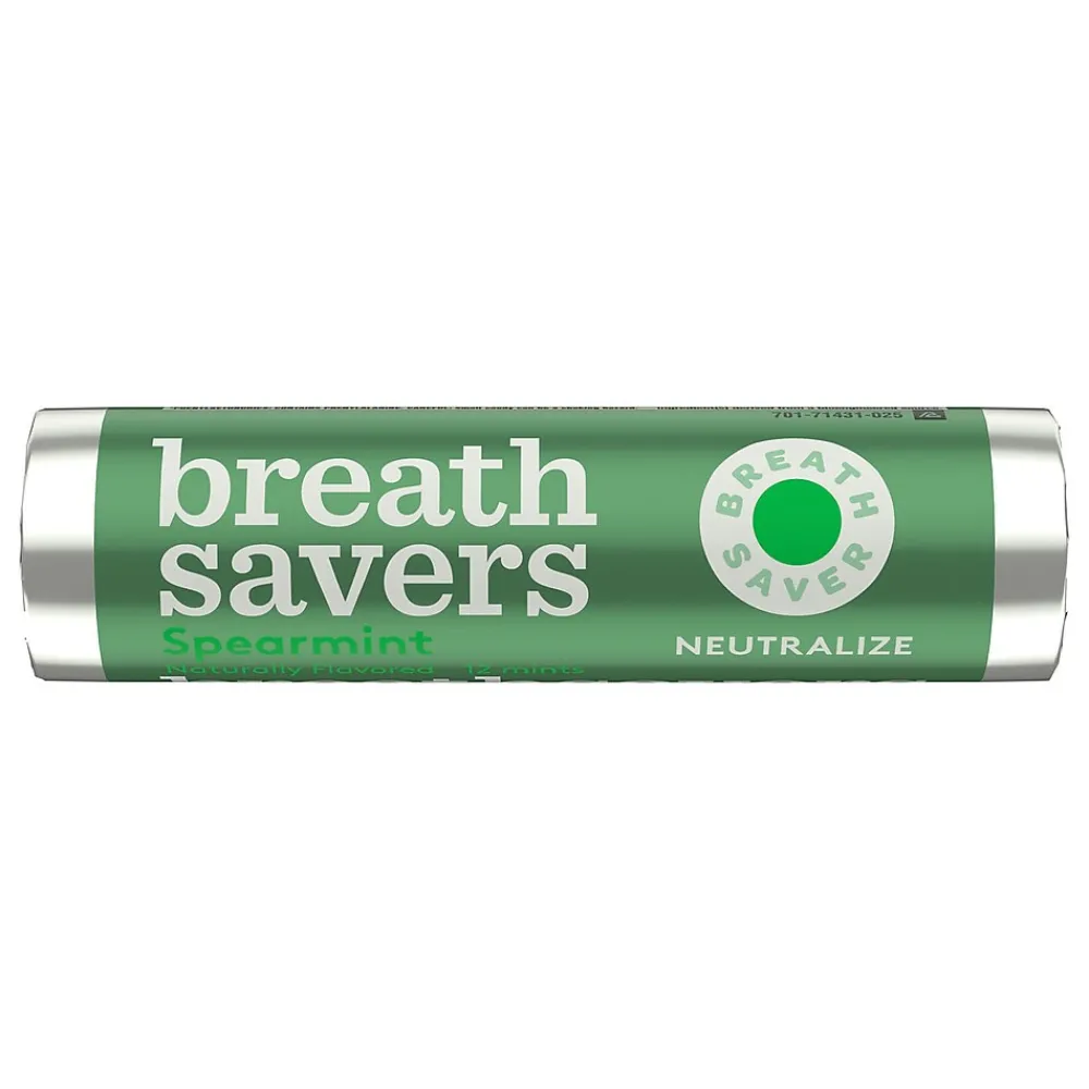 Breath Savers Spearmint Sugar Free Breath Mints Rolls, 0.75 oz., 24/Box (HEC71433)